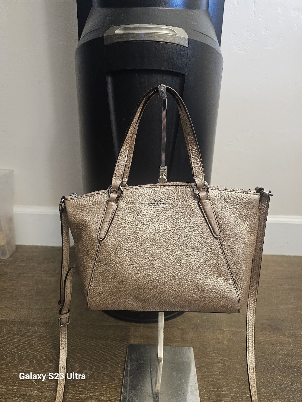 Coach Mini Kelsey Satchel F-29369 Metallic Pebble Leather Crossbody